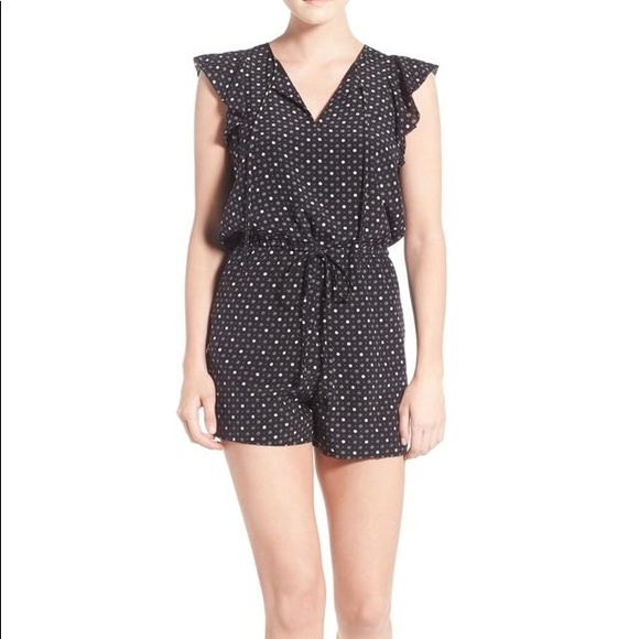 Madewell Pants - Madewell Silk Petalplay Romper in Dotmix